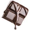 Chocolate pastry flavor icon - a square piece of chocolate with chocolate syrup dripping down it.